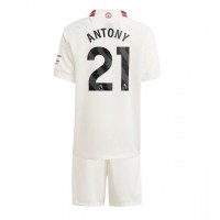Manchester United Antony #21 Tredjedraktsett Barn 2023-24 Kortermet (+ Korte bukser)